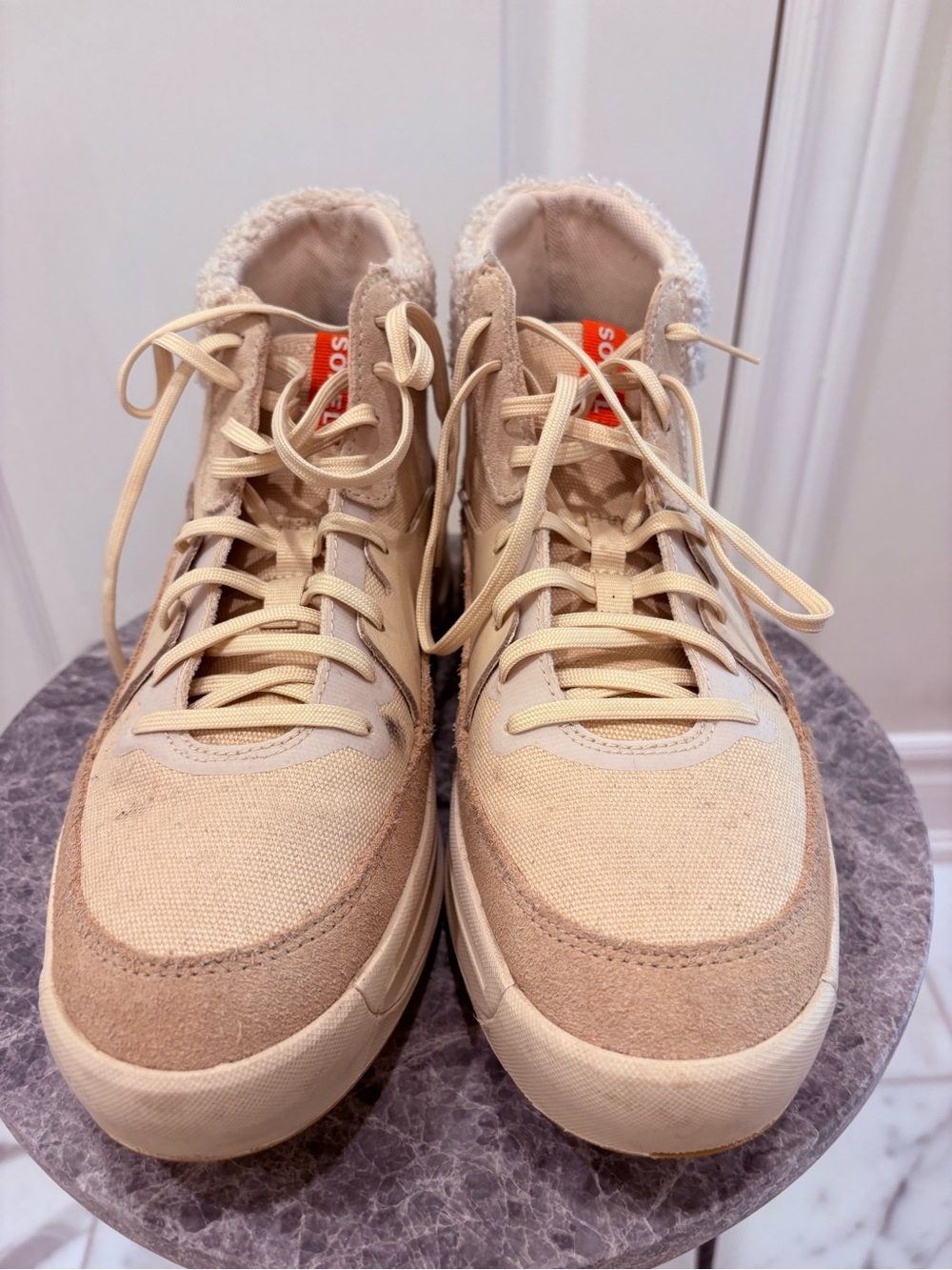 Sorel Beige and Cream Low-Profile Sneaker